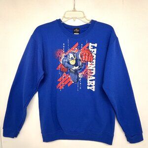 Universal Studios Kids' Captain America Pullover Sweatshirt Blue Youth Size XL